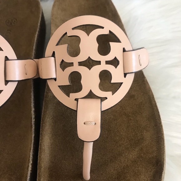 Tory Burch Miller Cloud Sandals Size 7.5 
Color: Orange Bright Peach/ Natural - Picture 4 of 12